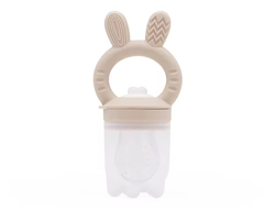 Ниблер силиконовый для первого прикорма Зайчик бежевый