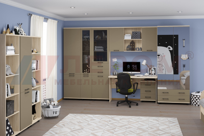 Композиция детской ГРЕЙС корпус Ясень Асахи/фасад Латте Матовый