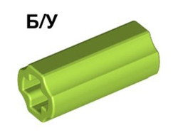 ! Б/У - Technic, Axle Connector 2L Smooth with x Hole + Orientation, Lime (6538c / 6302735) - Б/У
