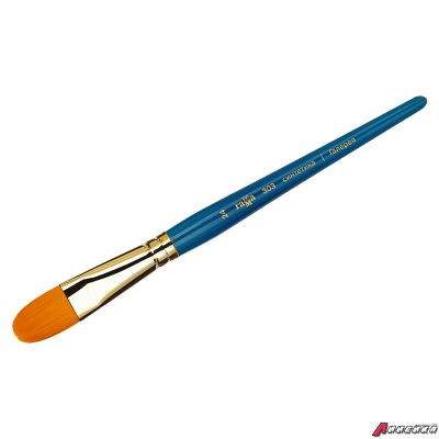 Кисть художественная синтетика Гамма "Галерея", плоскоовальная №24, короткая ручка. 303024