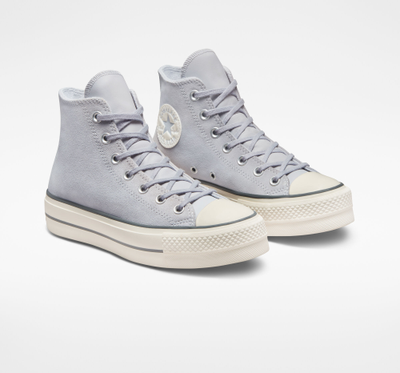 Кеды Converse All Star замшевые серые на платформе A03251C фото