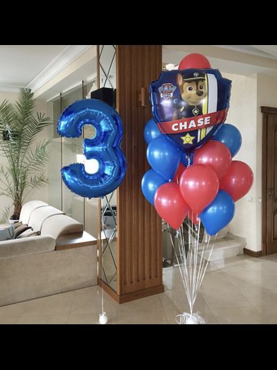 Набор шариков на день рождения с щенячьим патрулем.