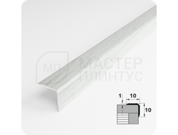 Алюминиевый отделочный уголок Лука УО 10х10мм. береза