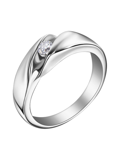 Обручальное кольцо с одним бриллиантом