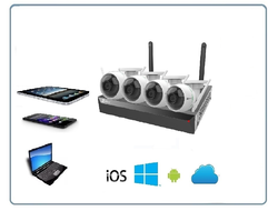 ezWireLess Kit CS-BW3424B0-E40 комплект системы WiFi видеонаблюдения состоит из 4 видеокамер Full HD + видеорегистратор