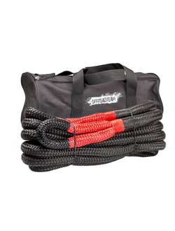Трос кинетический черный 32мм х 9м, нагрузка до 21 тонны, плетеные проушины в Сумке OffRoadTeam ORT-NN-3209