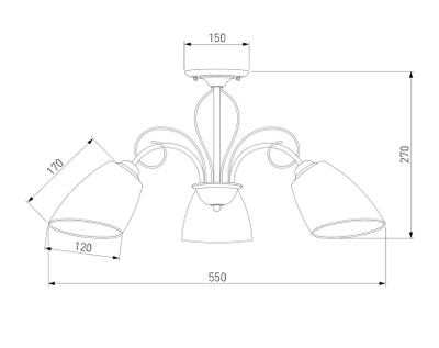 30107/3 античная бронза Eurosvet Люстра Stefanie