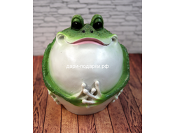 ЛЯГУШКА-добряша - символ богатства и долголетия! 20*18см  0,7кг  полистоун пр-во Россия 987/012258