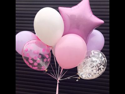 Шар (18&#039;&#039;/46 см) Звезда, Розовый, Макарунс