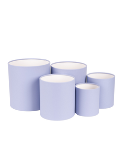 Набор коробок 5в1 "Тубус без крышки" 18*18, 16*16, 14*14, 12*12, 10*10см Бледно-фиолетовый К002/10