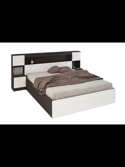 Бася (Басса) КР 552 кровать с закроватным модулем Белфорт/Венге (с настилом)