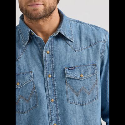 Рубашка Wrangler® Classic Denim Western Snap Shirt