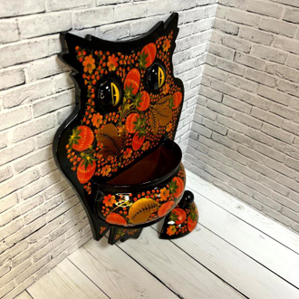 Кашпо Сова 300*210 мм с росписью Хохлома