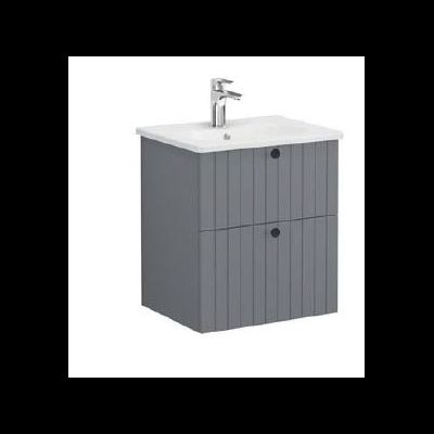 Модуль с круглой раковиной, Vitra Root Groove, 60 см, 2 ящика, матовый серый, 69417