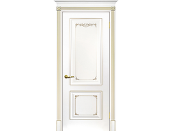 Дверь Смальта 14 эмаль белая с золочением