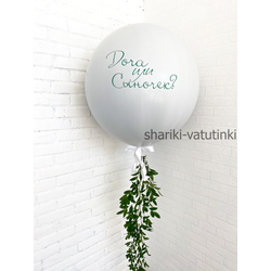 Гендер - шар сюрприз определение пола (белый, с живой зеленью)