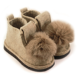 Купить белые валенки с помпоном