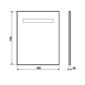 Зеркало "Виола-60" светодиодная лента, сенсор 600х750