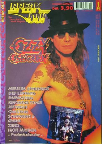 BREAK OUT Magazine January 1996 Ozzy Osbourne, Иностранные музыкальные журналы, Intpressshop