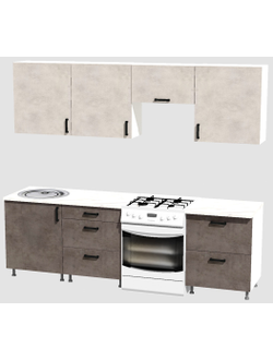 Кухня Эконом 1,8 метра (600х600х600) Цвет: Цемент светлый/Цемент темный