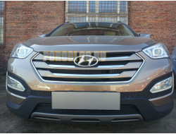 Защита радиатора Hyundai Santa Fe 2012-2015 black