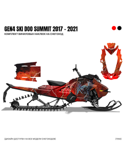 Наклейки на снегоход GEN4 SKI DOO Summit 2017 - 2021 №7050