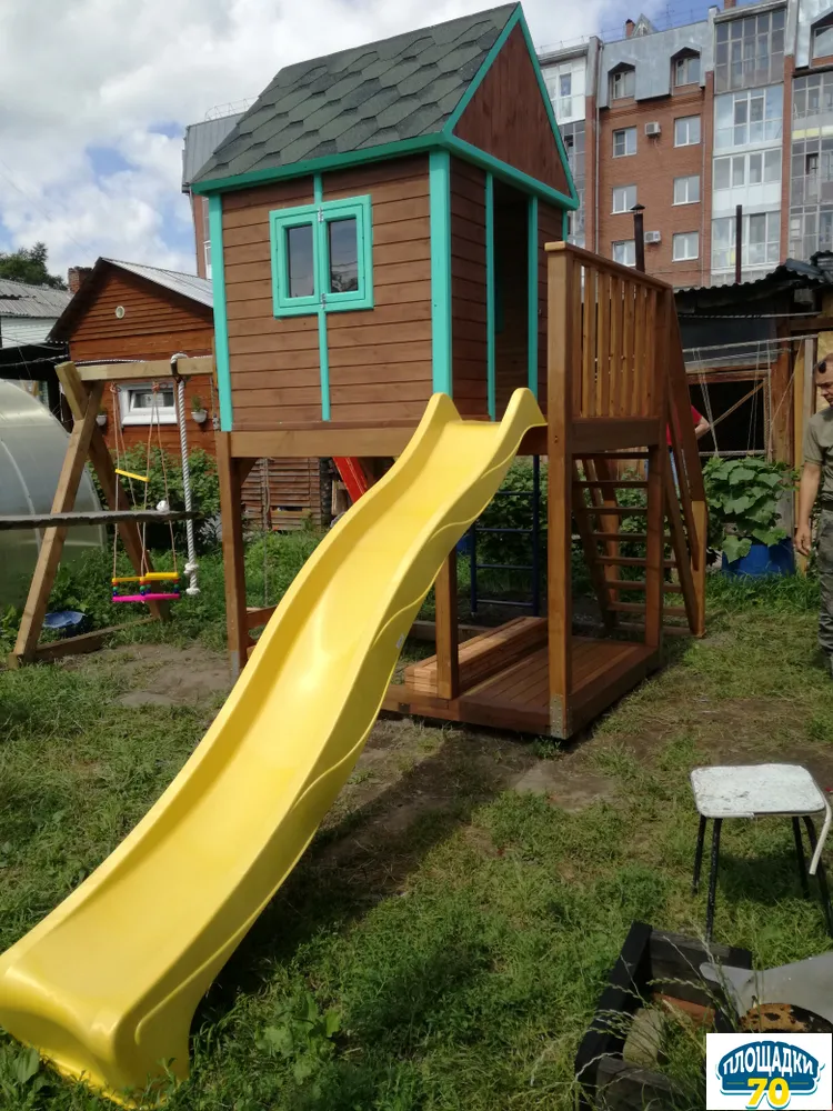 Горка - скат S-line (С-лайн) 3 метра. Клиент сам сделал детскую площадку и приобрёл у нас горку и комплектующие.