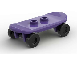 Minifigure, Utensil Skateboard Deck with Black Wheels 42511 / 2496, Dark Purple (42511c01)