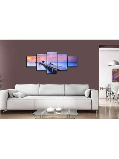 Модульная картина "Закат на причале"