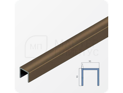 П-образный бордюр-вставка из алюминия 15х10 мм. NEEXY PV83-48 BBR-D Темная бронза блестящая 2.7 м.