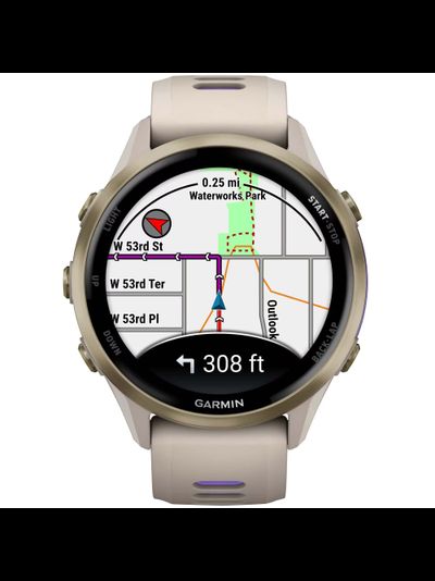 Часы Garmin Forerunner 970 Soft Gold Titanium French Grey / Translucent Indigo