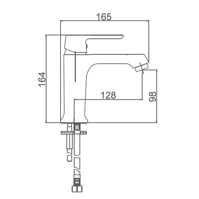 Смеситель для раковина однорычажный, Силумин, Белый, Accoona A9666G