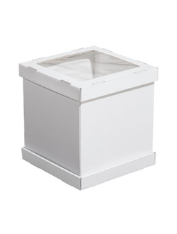 Коробка для торта с/о усиленная (белая, гофрокартон), 260*260*300мм