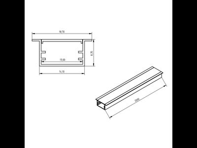 Алюминиевый профиль 4L-1908-V ANOD+OPAL