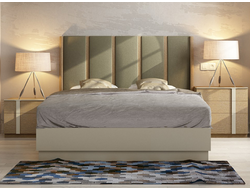 Кровать 607 Con Zocalo матовая бежевая без ящика для белья, Fenicia Mobiliario
