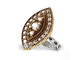 Серебряное кольцо 925 пробы с использованием бронзы в османском стиле. (М-09)