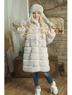 Ушанка "Норд" цвет жемчуг + жемчуг