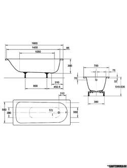 Ванна стальная Kaldewei Eurowa 1,5 1,6 1,7 2.3мм