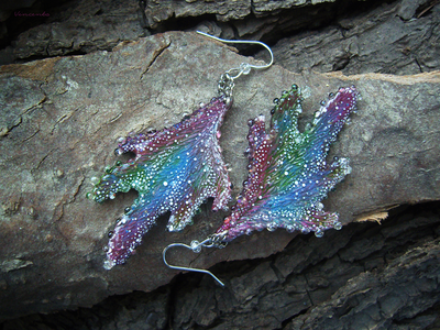 "Крылышки феи Рассветного сада", крупные серьги с капельками