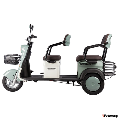 Электротрицикл Rutrike Gelbert Beta 48V/60V 800Вт зелено-белый