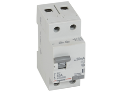 Legrand 402026 RX3, Выключатель дифференциального тока (УЗО), 2Р, 63А, ток утечки 30mА, тип AC