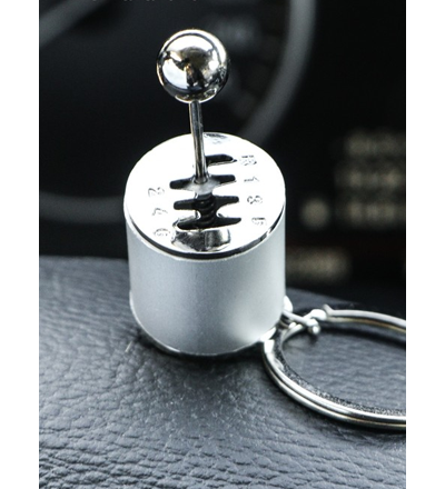 Брелок рычаг КПП, металл, СЕРЕБРО