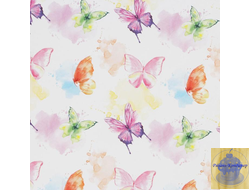 Бумага упаковочная глянцевая «Акварельные бабочки», 50*70 см