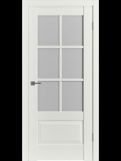 Дверь светло-бежевая с матовым стеклом Emalex ER2 Midwhite White Cloud