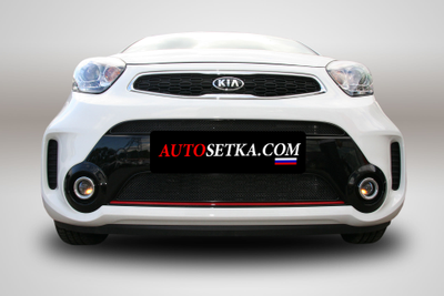 Premium защита радиатора для KIA Picanto (2016-2018) из 2-х частей