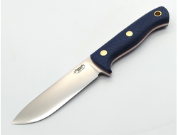 Нож Кедр сталь N690 рукоять синяя микарта