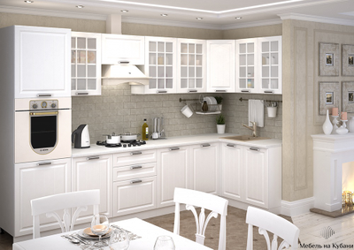 Прага модульная кухня Белое дерево