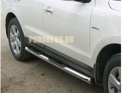 Пороги труба с проступью d76 для Kia Sorento 2006-2009
