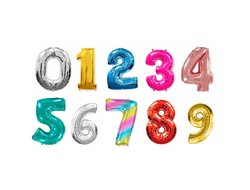 Фольгированная цифра 80 см, серебро, золото, синяя, фуксия, бирюзовая, розовое золото, красная, радужная