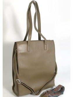 (АРТИКУЛ: 10119/1/5) СУМКА ЖЕНСКАЯ, БОЛЬШАЯ, НАТУРАЛЬНАЯ КОЖА, ЦВЕТ МЕЖДУ БЕЖЕВЫМ И ОЛИВКОВЫМ, РУЧКИ ЧЕРЕЗ ПЛЕЧО